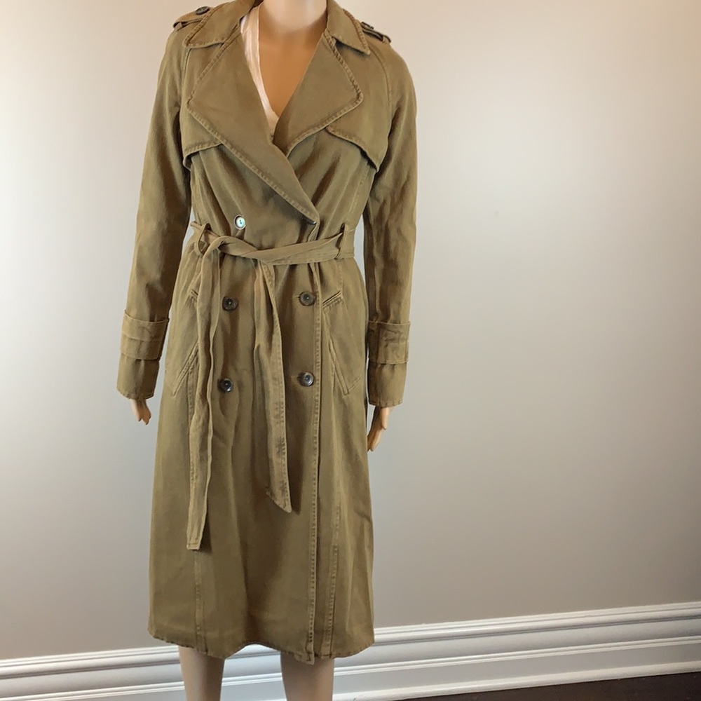 Le Superbe Delon Tan Twill Trench Coat - Picture 6 of 9